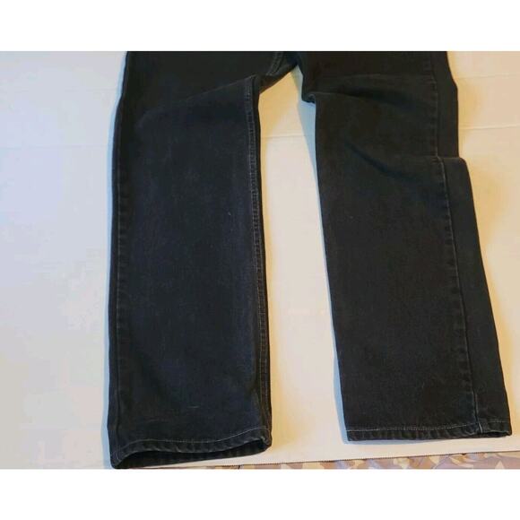 Vintage Levi's 505 Black Jeans 33x32 Regular Fit Straight Leg 90's Light Fade - Picture 11 of 14